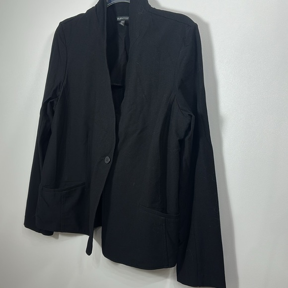 Eileen Fisher Black Blazer Jacket Lightweight Viscose Size large - Picture 5 of 10